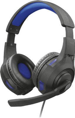 Trust GXT 307 RAVU - Over-ear gamingheadset - Opvouwbare microfoon en verstelbare hoofdband - Grijs/Blauw
