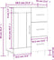 vidaXL - Dressoir - 69,5x34x90 - cm - bewerkt - hout - grijs - sonoma - eikenkleurig