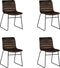 PoleWolf - Ripple stoel - Velvet - Espresso - Set van 4
