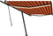 vidaXL - Luifel - handmatig - uittrekbaar - met - LED - 500x300 - cm - oranje - en - bruin