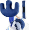 LOSCHEN U-vormig Anti-doorligwond Kussen - Draaien en Verplaatsen Bedlegerige Patiënten - Dubbele Handgrepen - Donkerblauw - 40x50x13 cm