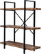 Wandkast Stoer metaal hout industrieel design open boekenkast 101 cm hoog zwart