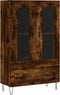 vidaXL - Hoge - kast - 69,5x31x115 - cm - bewerkt - hout - gerookt - eikenkleurig