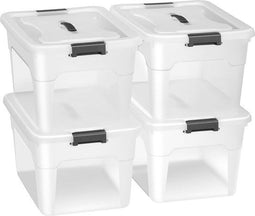 Juskys - Opbergbox 30 L - 4-Delig - Kunststof - Wit