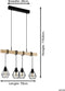 EGLO Townshend 5 - Hanglamp - E27 - 70 cm - Zwart/Bruin - Hout