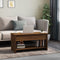 vidaXL - Salontafel - 102x50x52,5 - cm - bewerkt - hout - bruin - eikenkleur