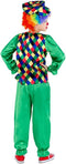 dressforfun - jongenskostuum clown Freddy 104 - glanzende satijnen broek en shirt - baseball cap