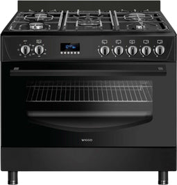 Wiggo WO-E909R(BB) - Gasfornuis - 5 kookzones - 90 cm - Zwart