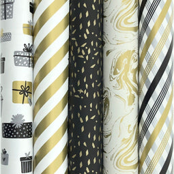 TOUCH OF GOLD - Cadeaupapier - 5 rollen van 2 meter x 70 cm - Goud