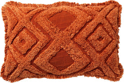 Dutch Decor BOHO - Sierkussen van katoen 40x60 cm Potters Clay - oranje - Inclusief binnenkussen