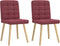 vidaXL - Eetkamerstoelen - 2 - st - stof - wijnrood
