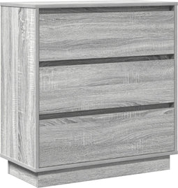 vidaXL - Nachtkastje - met - LED - in - Grijs - Sonoma - - - 71x34,5x75 - cm - - - Geengineerd - Hout