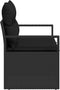 vidaXL - 2-Persoons - Tuinbank - met - Kussens - Zwart - Poly - Rattan