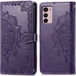 imoshion Hoesje Geschikt voor Motorola Moto G42 Hoesje Met Pasjeshouder - imoshion Mandala Bookcase - Paars