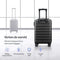 NOHRD Handbagage Koffer - Trolley - 100% ABS - 55x35x20 cm - Zwart