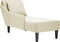 vidaXL - Chaise - longue - met - kussen&rechterarmleuning - fluweel - crèmekleurig
