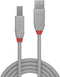 Lindy 36684 - USB-kabel - 3.00 m - USB 2.0 A naar B - Grijs