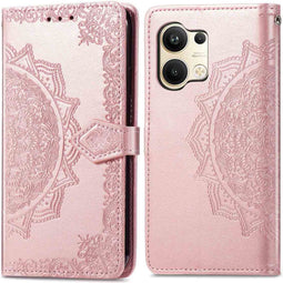 iMoshion Hoesje Geschikt voor Oppo Reno 9 Pro (5G) / Reno 9 (5G) Hoesje Met Pasjeshouder - iMoshion Mandala Bookcase - Rosé Goud
