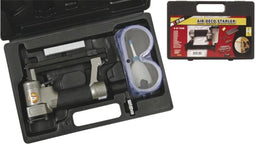 NUAIR Nietpistool set met 100x 12x10mm, 100x 12x16mm nietjes, veiligheidsbril, olie - snel, efficiënt, compatibel met compressor!