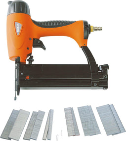 NUAIR "Pneumatische tacker set, met 600 nagels en nietjes, ideaal voor gebruik met compressor in doe-het-zelf en bouwprojecten "