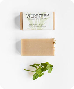 Werfzeep Kruidenzeep - Rozemarijn, lavendel, basilicum, kruizemunt - Natuurlijke zeep - Handgemaakt - Biologische en Vegan zeep - 100 gram