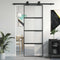 vidaXL - Schuifdeur - 76x205 - cm - gehard - glas - en - aluminium - zwart
