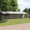 vidaXL - Hondenhok - met - dak - en - deur - 8x2x2 - m - gegalvaniseerd - staal - grijs