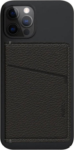 Nudient Card Holder Leather Ink - Zwart