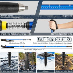 Coast 21 '' Sneeuwschoenen 4-in-1 terrein sneeuwschieten voor volwassenen en kinderen Marineblau