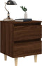 vidaXL - Nachtkastjes - 2 - st - met - houten - poten - 40x35x50 - cm - bruineikenkleur
