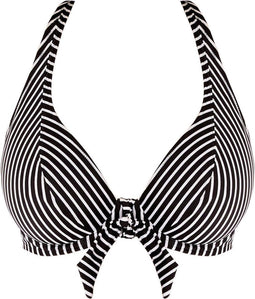 Beach Hut - Bikini top - Retro chevronprint - Zwart Wit - Maat 65D (EU)