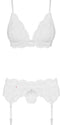 Obsessive Kanten Lingerieset - Erotische Lingerieset - Maat L/XL - Wit