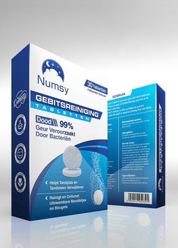 Numsy Kunstgebit Reinigingstabletten -Knarsbitje reinigen - Gebit - 30 stuks