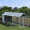 vidaXL - Hondenkennel - met - dak - 2x10x2,5 - m - gegalvaniseerd - staal - zilver