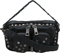 Nunoo Kleine Crossbodytas / Schoudertas Dames - Leer - Helena Rivet Washed - Zwart