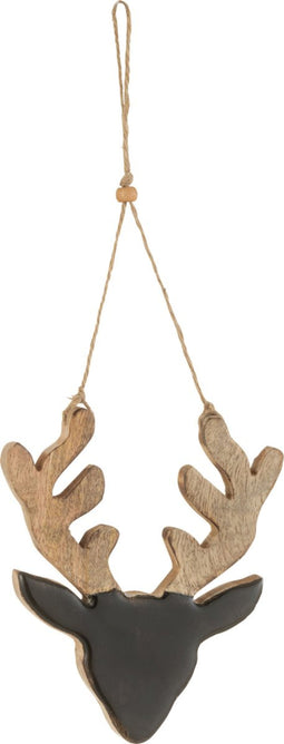 J-Line Hanger Rendier Hout Zwart Small