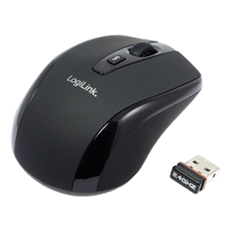 LogiLink Maus Optical Wireless - Draadloos 2.4 GHz - 1600dpi - Zwart