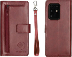 iMoshion Hoesje Geschikt voor Samsung Galaxy S20 Ultra Hoesje Met Pasjeshouder - iMoshion Uitneembare 2-in-1 Bookcase met rits - Rood