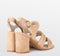 POSH by Poelman BO - Dames Sandalen met hak - Imitatiesuède - Beige - Maat 41