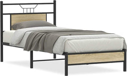 vidaXL - Bedframe - zonder - matras - hout - sonoma - eikenkleurig - 90x190 - cm