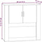 vidaXL - Wandkast - 80x33x80 - cm - bewerkt - hout - zwart