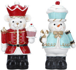 Nutcracker mouse & snowman 2 ass poly