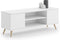 TV-meubel - houten poten - 155x40x50 cm - wit