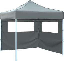 vidaXL - Vouwtent - pop-up - met - 2 - zijwanden - 3x3 - m - antraciet