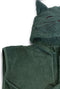 Nuuroo Badponcho kat/poes - Badcape - Capouchon - Donker Groen - Biologisch katoenen badstof badponcho 0 tot 2 jaar