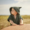 Nuuroo Badponcho kat/poes - Badcape - Capouchon - Donker Groen - Biologisch katoenen badstof badponcho 0 tot 2 jaar