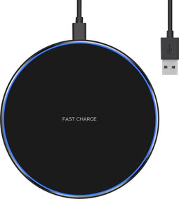 Nuvance - Draadloze Oplader - Inclusief USB Kabel - Wireless Charger - 15W Fast Charger - Zwart