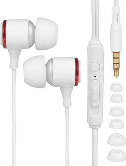 Nuvance - Oortjes met Draad - 3.5mm Jack Aansluiting - Oordopjes met Draad - In-Ear Oortjes met Draad en Microfoon - Wit