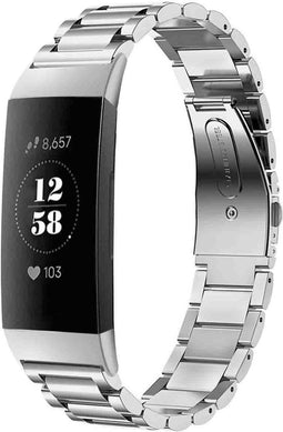imoshion Bandje met Horlogeband inkorter - Geschikt voor Fitbit Charge 4, Fitbit Charge 3 - imoshion Stalen band zonder installatiehulp - Zilver