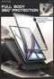 Supcase hoes met screen protector geschikt voor iPad Air 6 (M3 en M2) / Air 5 / Air 4 - 11 inch en 10.9 inch - Zwart